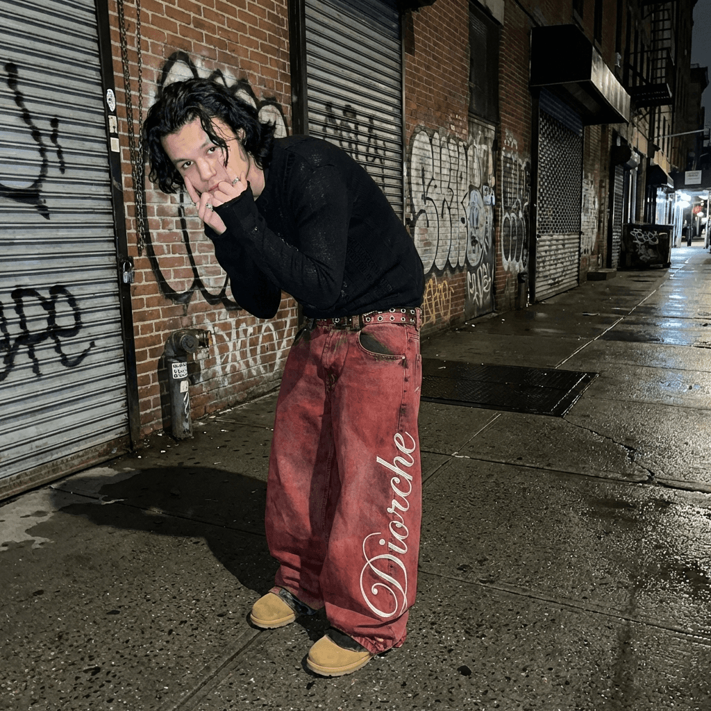 VOID RED BAGGY JEANS view 3