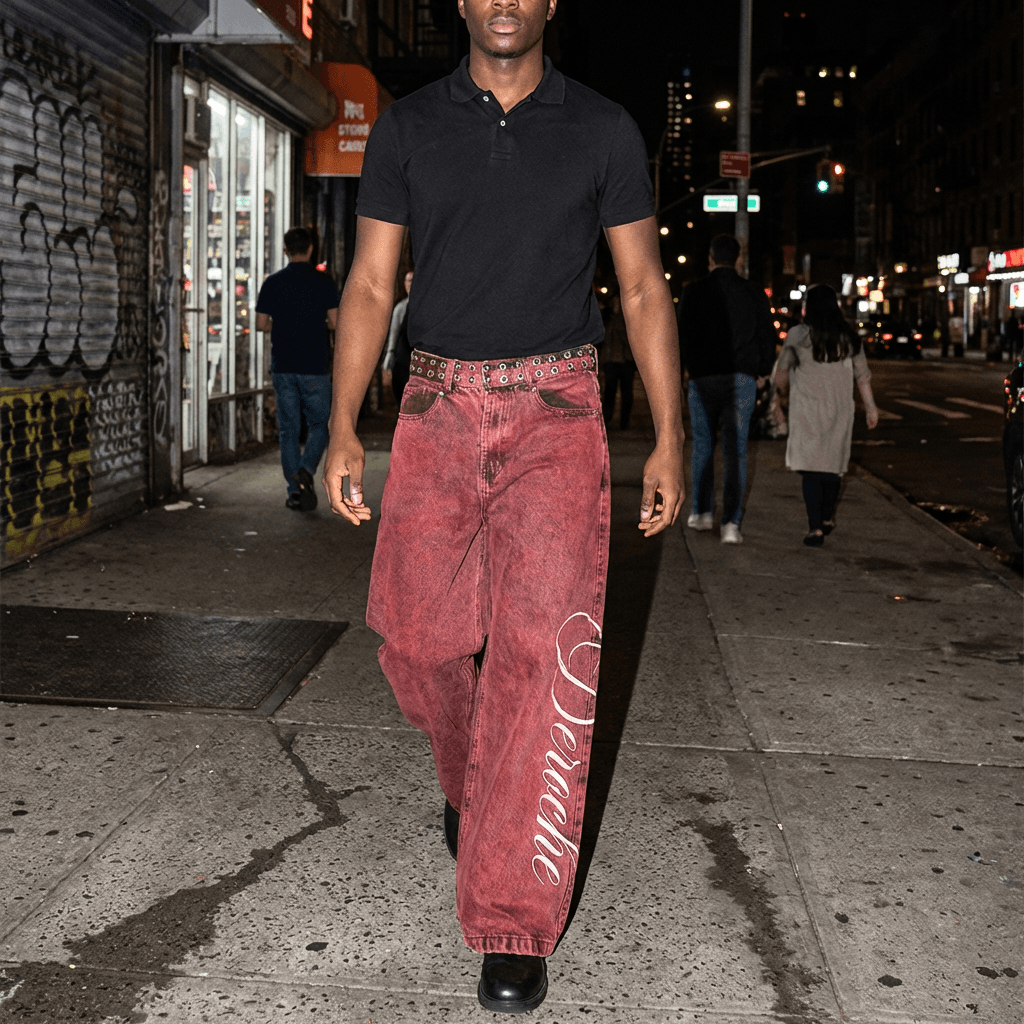 VOID RED BAGGY JEANS view 4